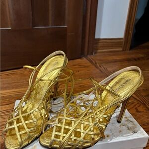 Emilio Pucci Dazzling Gold Strappy Heels